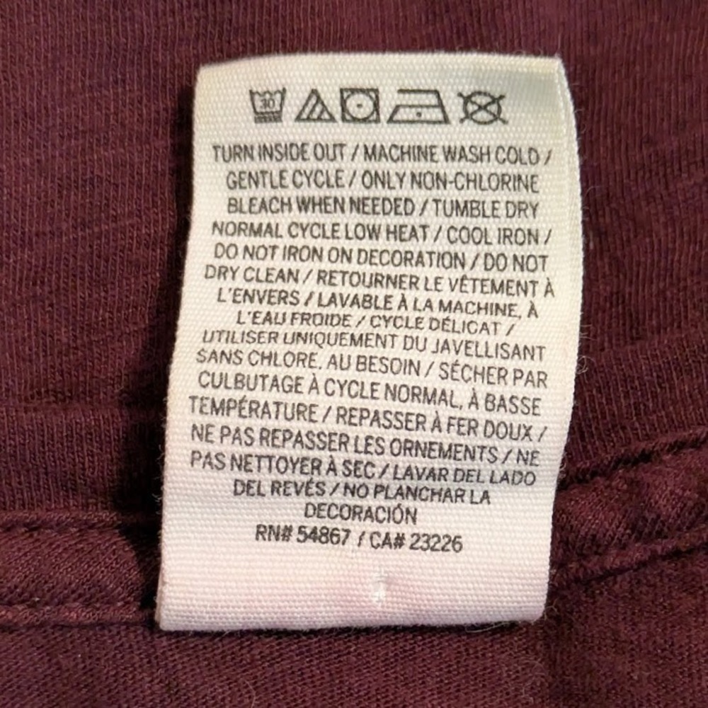 PINK Victoria's Secret Geometric Burgundy LS T-shirt Aztec Tribal Print Medium - Picture 5 of 5